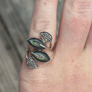 Elegant Silver and Abalone Shell Ring